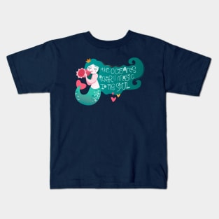 Mermaid the ocean s roar is music Kids T-Shirt